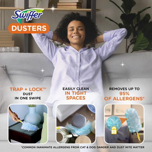 Esponja Swiffer Duster Kit De Fibra Sintética 1 Mango 5 Plum