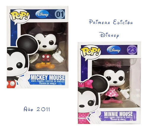 Mickey & Minnie Set 2 Pop! 1ra. Edición Año 2011 Originales