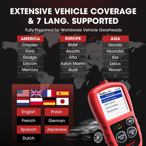 Escáner Automotriz - Autel Obd2 Autolink Al319