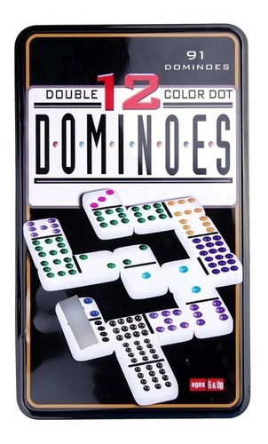 Domino Juego De Mesa Doble 12 Doce 91 Fichas De Colores 