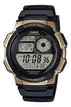Comprar Reloj Casio Core Ae1000w-1a3 5 Alarmas Hora Mundial Crono Color de la correa Negro Color del bisel Dorado