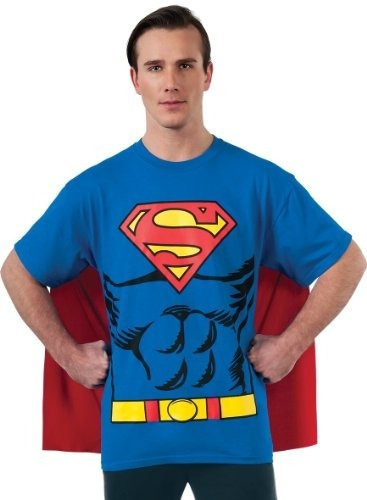 Dc Comics Superman Costume Camiseta Con Capa