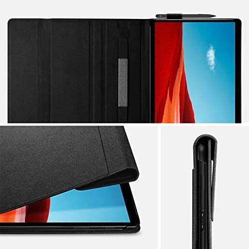 Imagen 2 de 7 de Funda Spigen Stand Folio Para Surface Pro X Pen Holder Gris