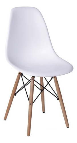 Cadeira de jantar BoxBit Eames, estrutura de cor  branco, 6 unidades