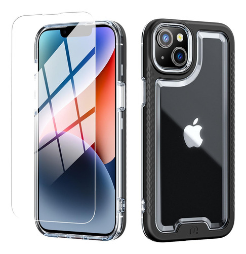 . Funda Mybat Lux Para iPhone 14 Plus Negra Con Mica De