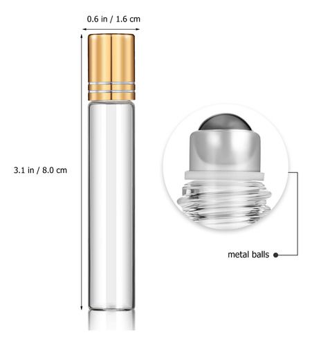 Botellas Rollerball Recargables De Tamaño De Viaje, 10 Unida
