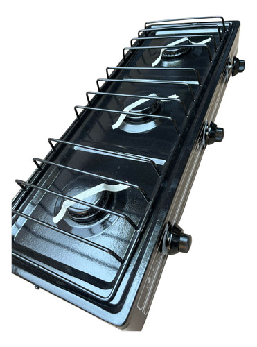 Parrilla Super Flama 3 Quemadores Color Negro Negro