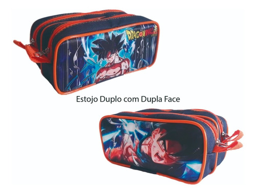 Kit Mochila De Rodinhas Dragon Ball Instinto Superior Tam G