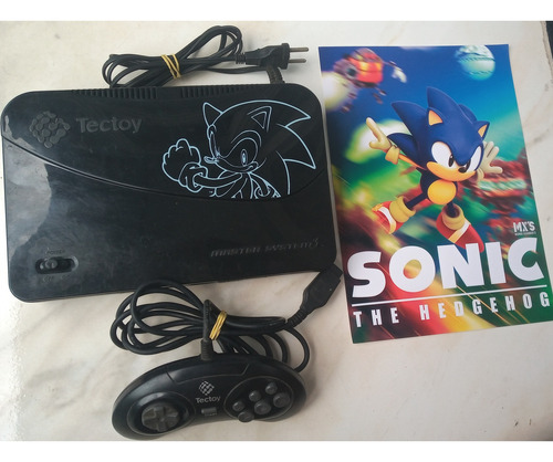 Master System Preto Tectoy + Controle Original + Cabos Preto (Usado)