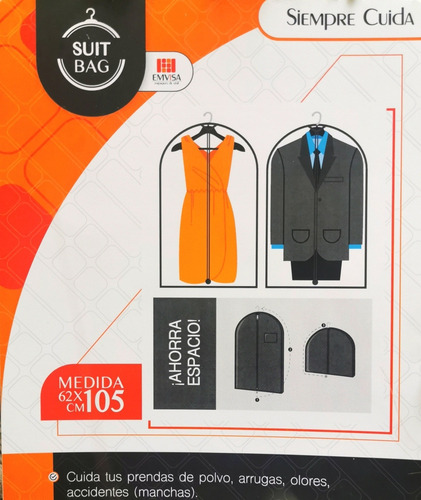 3pz.portatraje/cubre Traje/funda Protectora Ropa 62x105 Cort