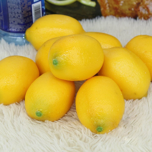 10 Pcs Limón Artificial Fruta For De Fiesta La Decoración