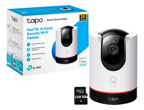 Cámara De Seguridad Wi-fi Tp-link Tapo C225 360° 2k Sd 128gb