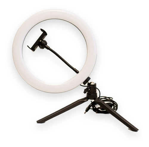 Aro De Luz Liwor Lw - 10p De 26 Cm Para Escritorio. Selfie. Color Negro