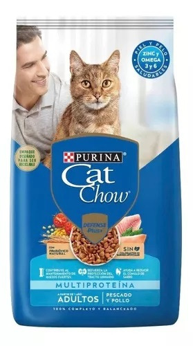 Alimento Cat Chow Defense Plus Multiproteína para gato adulto sabor pescado y pollo en bolsa de 15kg