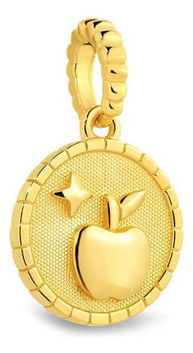 Pingente Life Branca De Neve Prata Com Banho Ouro Amarelo Cor Dourado