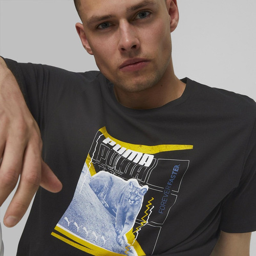 Imagen 6 de 8 de Polera Algodon Puma Art Graphic Tee Negro Hombre
