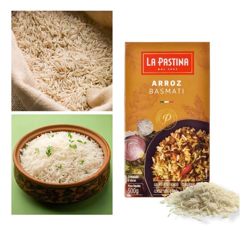 Arroz Indiano Basmati La Pastina Kit Com 2 Unidades 500g