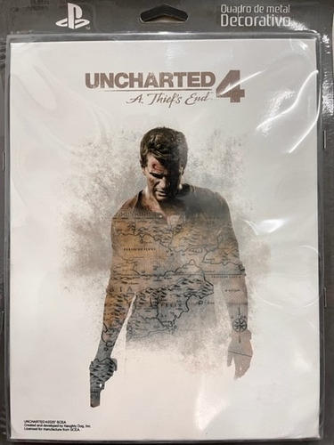 Imagem 1 de 1 de Quadro Metal Decorativo Uncharted 4 A Thief's End