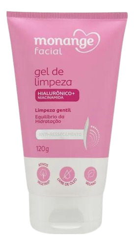 Gel Limpeza Facial Pele Seca Niacinamida Monange 120ml