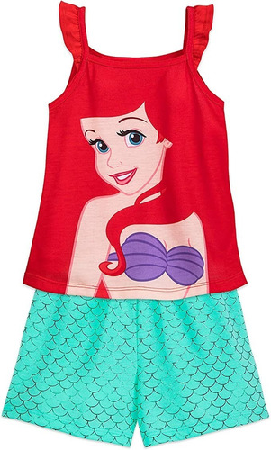 Disney Ariel Set De Sueño Corto Para Niñas  La Sirenita