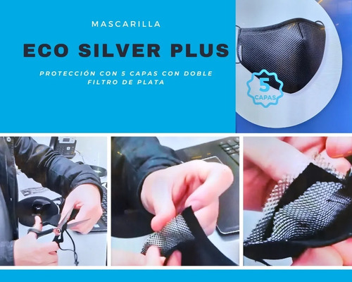 Mascarillas Eco Silver Premium Nano Mask M/l Hilos De Plata