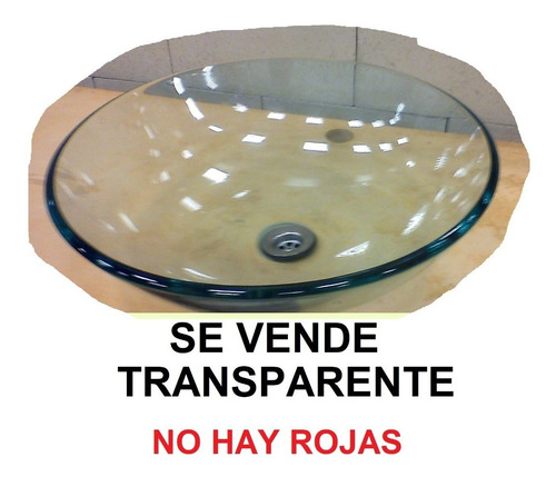 Bacha Roja De Vidrio Templado 32cm Naffull