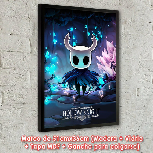 Cuadro Hollow Knight Marco Madera Vidrio 51x36cm Caballero