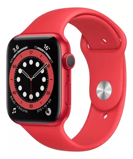 Apple Watch Series 6 (GPS) - Caja de aluminio rojo de 44 mm - Correa deportiva rojo
