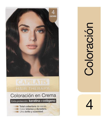  Capilatis Coloración En Crema Kit Completo - Los Tonos Tono 4 Castaño