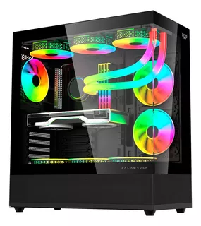 Gabinete Gamer Balam Rush Media Torre Tank Super Atx 3 Fan Color Negro