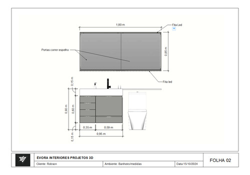 Projeto Banheiro Design De Interiores + Detalhamento