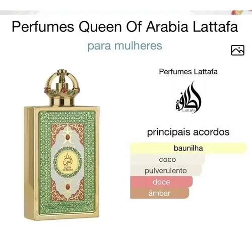 Perfume Arabe Lattafa Queen Of Arabia 100ml Rainha Da Arábia