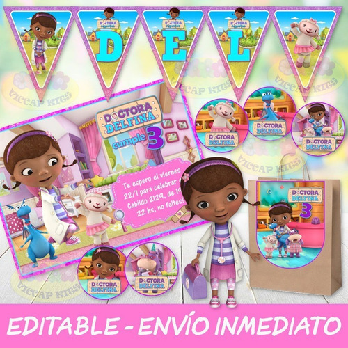 Kit Imprimible Doctora Juguetes 100% Editable Candy Bar