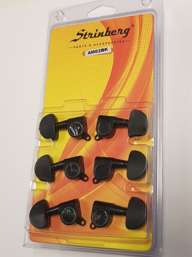 Imagem 2 de 2 de Tarraxa Strinberg Am02bk Violão Aço 3+3 Blindada