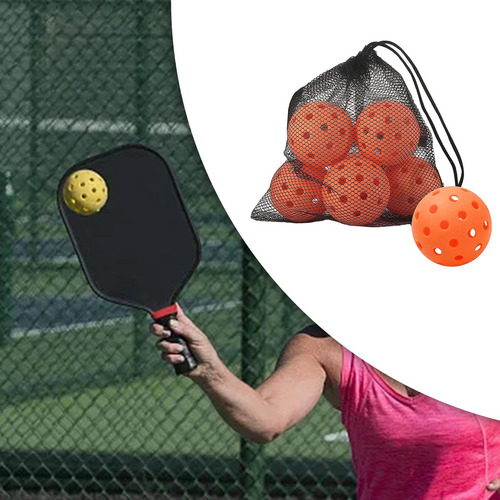 6 Pelotas De Pickleball Para Jugar En Torneos, Naranja
