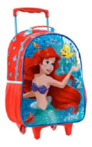 Mochila De Rodinhas Pequena Sereia Ariel - Disney Cor Água