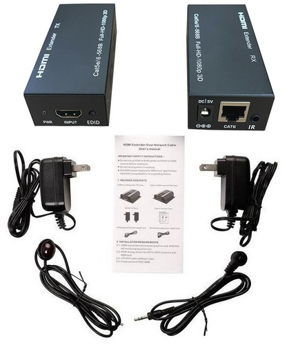 Extender Hdmi 60m Extensor Hdmi 60m Cat5e Cat6 Hdmi Bivolt
