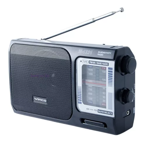 comprar Radio Portatil Am Fm A Pilas Y Electrica Winco W-1231 Manija