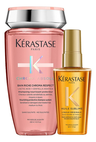 Kerastase Duo Chroma Absolu Riche, Shampoo+serum Elixir 50ml