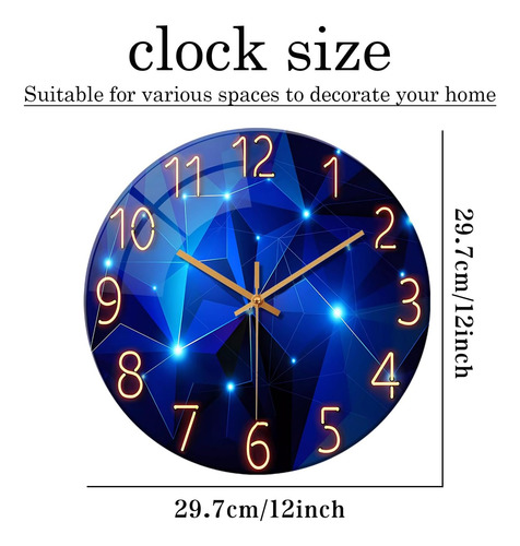 Reloj De Pared Azul Constante Para La Decoración De La Sala
