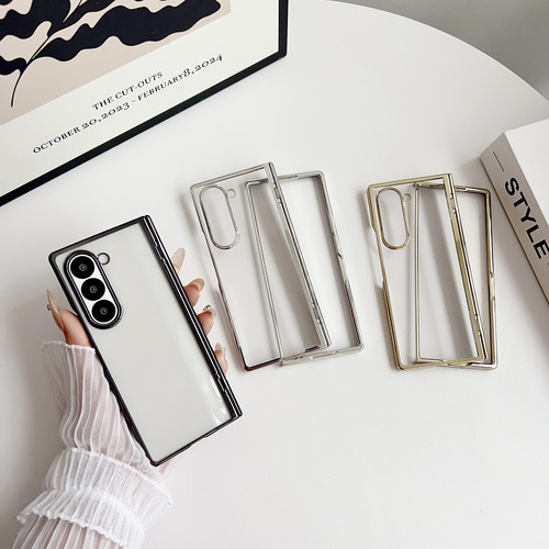 Funda Para Huawei Mate X3/x5/x6/honor Magic V3, Delgada, Ligera, Protectora Transparente, Con Marco Galvanizado