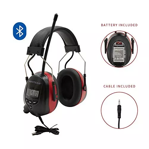 Cascos protectores de oídos PROTEAR con radio digital, auriculares con  Bluetooth, radio AM, FM, protectores para oídos