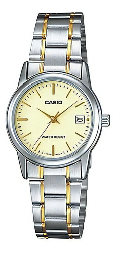Reloj Casio Dama Ltp-v002sg Acero Calendario 100% Original Color de la correa Plateado