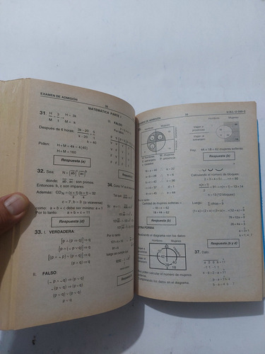 Libro Solucionario Exámenes De Admisión Uni 1995 -1 A 2002-1 (Usado)