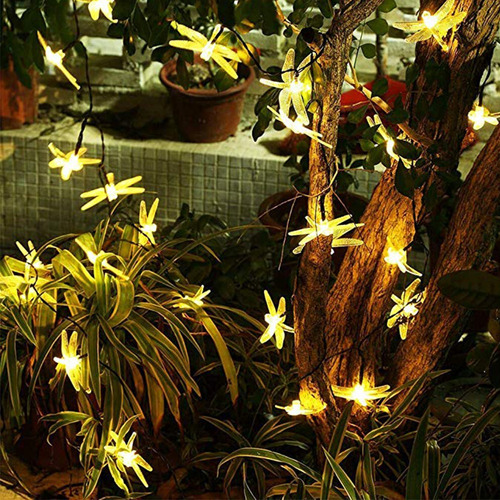 Tira De 30 Luces Led Solares Con Forma De Libélula P/jardín