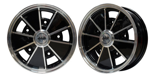 Empi Rines Brm Negro Brillante 15x5 Ancho 5/205 Vocho 2 Piez
