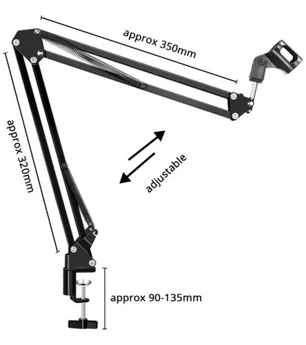 Soporte De Brazo De Micrófono Plegable Estable Resistente
