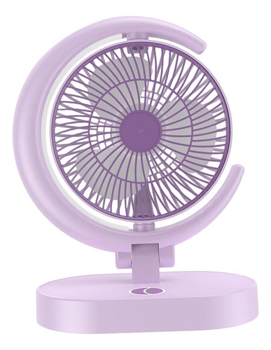 Mini Ventilador De Mesa Con Luces Nocturnas Violeta