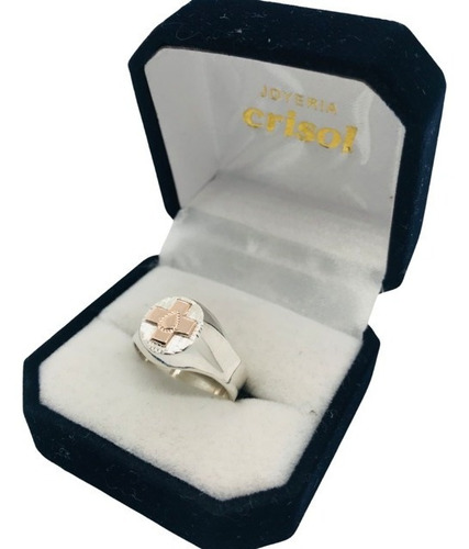 Anillo Auxiliar De Servicio Plata Y Logo En Oro