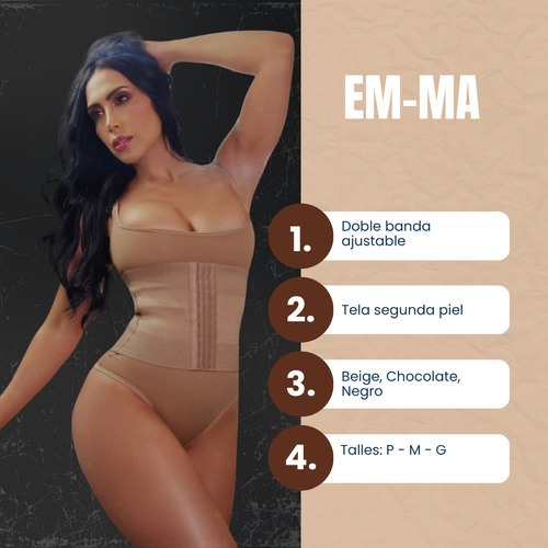 Body Brasileño Invisible Doble Banda Modelador Reductor Dama Chocolate - Vedetina P